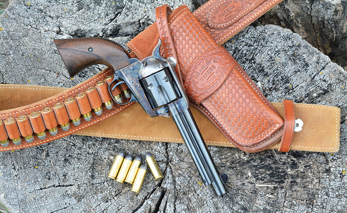 The Standard Manufacturing Single Action is a traditional Colt SAA pattern sixgun with bone and charcoal case-colored frame and hammer, fire-blued screws and accents and is a quality gun throughout.